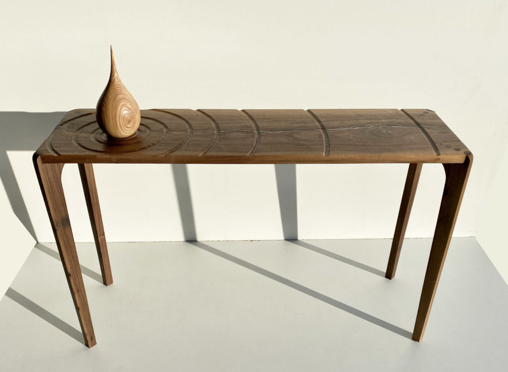 sculpture goute d'eau qui percute l'eau