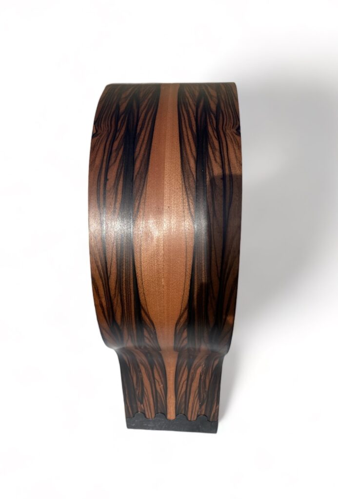 lampe en ébène de Macassar aux tons doré et brun