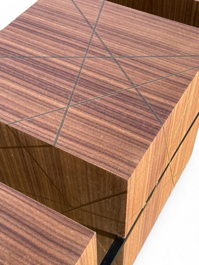 console en Noyer et métal